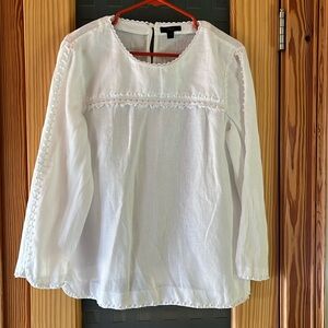 J.Crew French knotted linen top